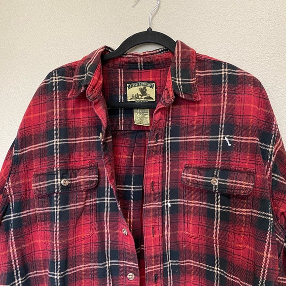 90s Vintage Field and Stream Plaid Flannel Button Down Shirt - Picture 3 of 6